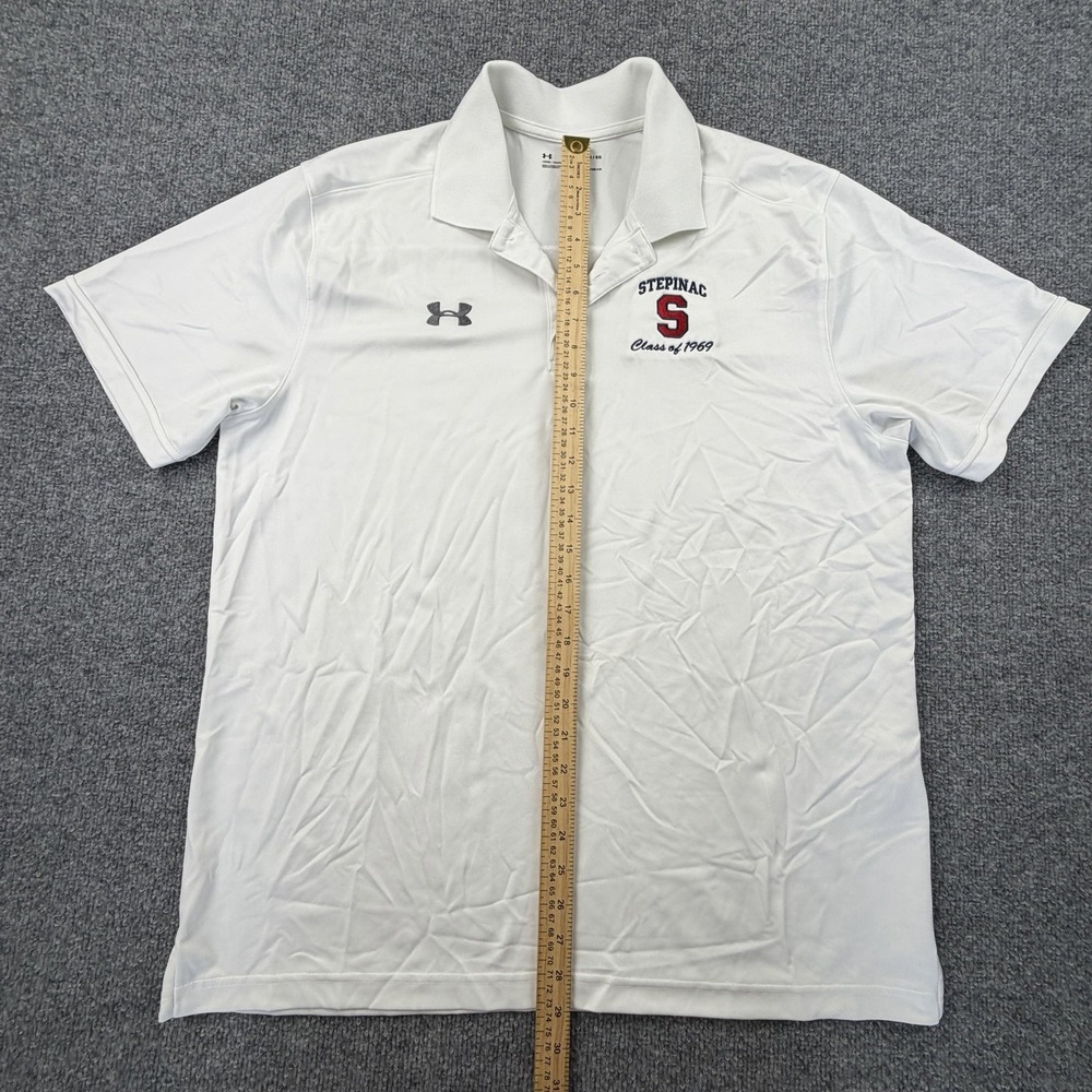 Under Armour Stepinac Class of 1969 White Polo Shirt XL‎ NWOT - Picture 6 of 8